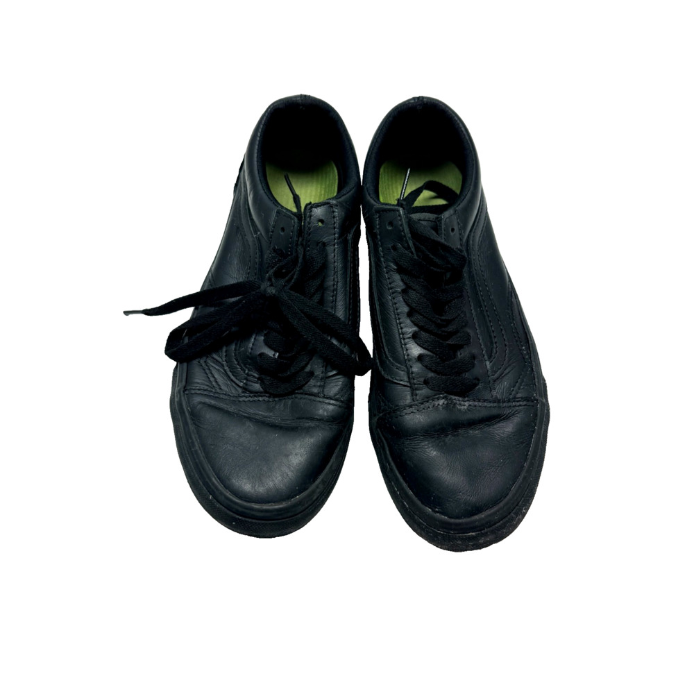 Vans Old Skool Blackout Leather Sneakers Unisex Size 7 Men
